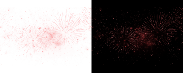 Fireworks texture, thin lines. Isolated PNG illustration, transparent background. Design for overlays, montages, and textures. "Happy New Year" concept.