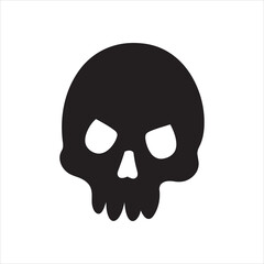 Fototapeta premium Skull Icon – Simple Cartoon Skull Silhouette Vector Illustration