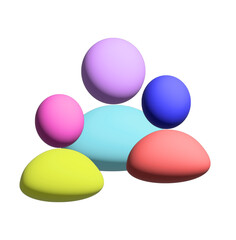 3D Vector Group People Icon Teamwork Users Social Network Community