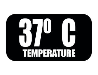 37&deg; C. Temperature degrees celsius vector isolated on white background