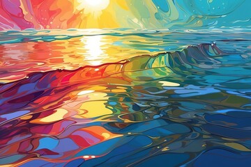 abstract colorful background with waves