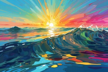 sunset over the ocean