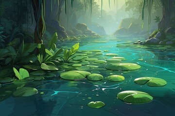 tropical fish swimming in the aquarium