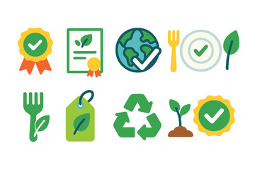 Eco-friendly, sustainability linear icon set for green initiatives and environmental awareness