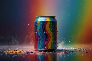Colored cans with smoke and gradient background 