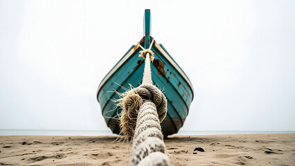 Authentic Traditional Fishing Boat Texture Detail Viewed By Solitary Traveler On Sandy Beach