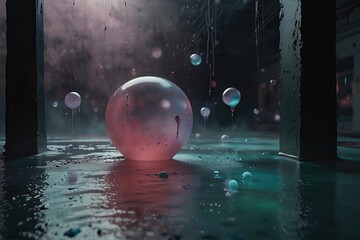 Colored balls in the empty room