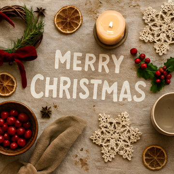 Organic Christmas Table Still Life