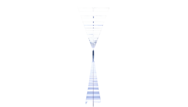 Abstract, symmetric illustration of a central hourglass-like shape against a black background - Powered by Adobe