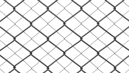Fototapeta premium Close-up view of a chain-link fence, the diamond pattern repeating