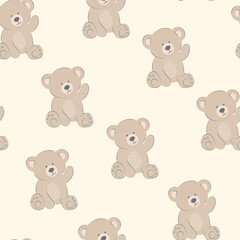 seamless pattern with teddy bears, hand drawn teddy bear