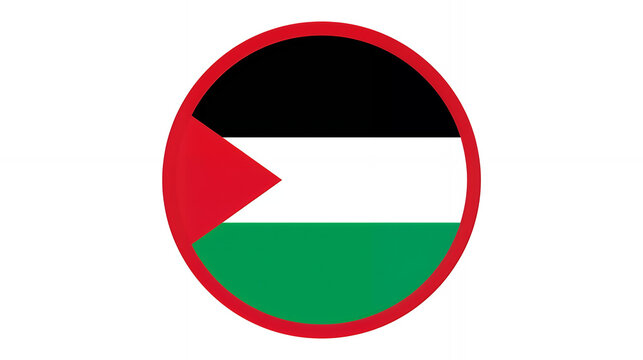 palestine flag in circle frame