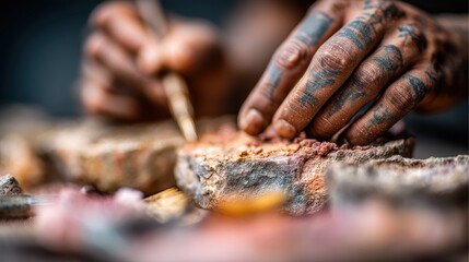 Close-up: Artisan Hands Crafting, Shaping Raw Material