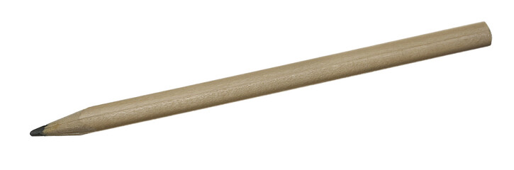 wooden pencil isolated on white background with clipping path