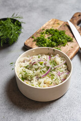 Fresh Cabbage Salad with Dill and Onion