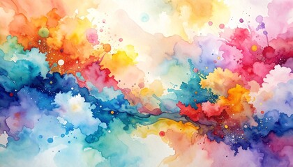 Fototapeta premium watercolor modern art background with random splashes