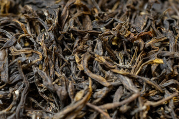Detailed Macro Shot of Long Leaf Green Tea