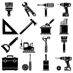 Obraz premium building tools icons set