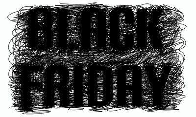hand draw text black friday