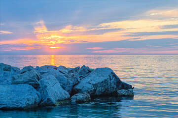 sunset over Lake Michigan