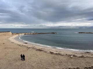 Plage de la Gravette &agrave; Antibes en hiver