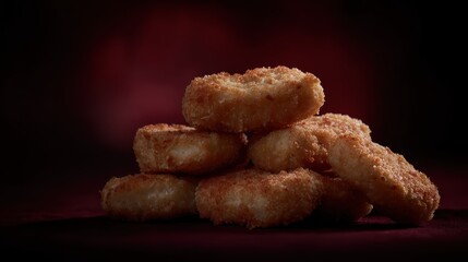 Crispy Chicken Nuggets Stack - Food Photography, Delicious