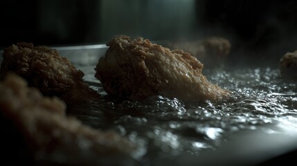 Frying Chicken: Crispy, Golden Fried Food Temptation