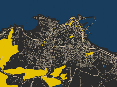 Abstract city map of Jijel, Algeria