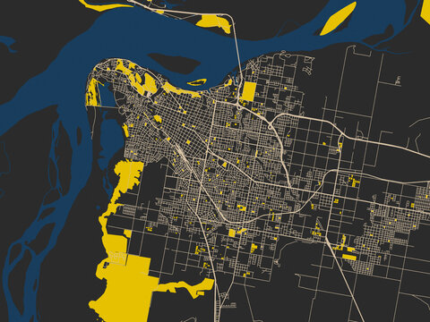 Parana, Argentina &ndash; minimalist flat city map