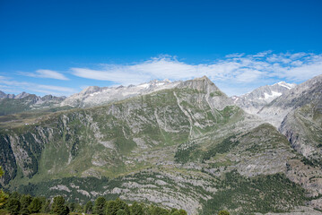 The beautiful nature of Aletsch Arena in the Swiss alps