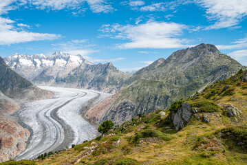 The beautiful nature of Aletsch Glacier in Switzerland