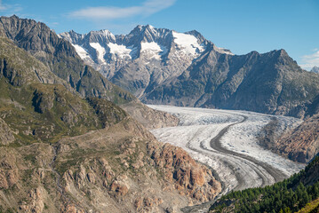 The beautiful landscape of Aletsch Glacier in Switzerland