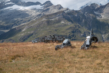 the beautiful landscape of the alpine mountains of Swiss