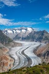 The beautiful landscape of Aletsch Glacier in Switzerland