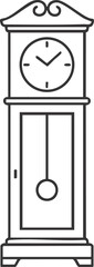 Vintage Grandfather Clock Illustration