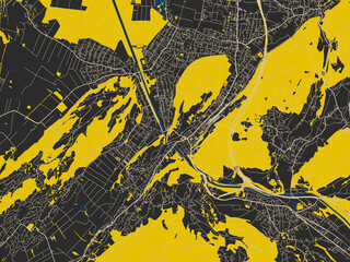 Flat City Map Feldkirch Austria