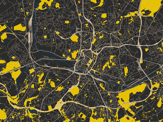 Modern Flat Map Charleroi Belgium