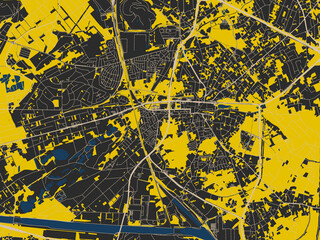 Graphic City Map Artwork Genk