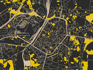 Modern Graphic Street Map Mons