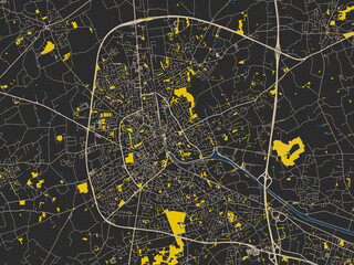 Flat City Map Roeselare Belgium