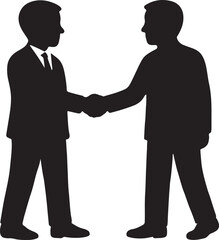Fototapeta premium Silhouette of two businessmen shaking hands