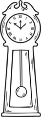 Vintage Grandfather Clock Illustration
