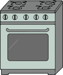illustration of a stove oven cooktop 