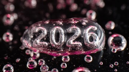 Bubbles celebrating the arrival of a new year
