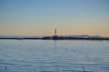 City of White Rock Pier at sunset.  This is the longest pier in Canada.