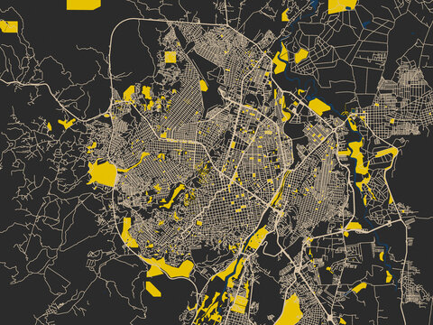 Abstract city map of Cucuta, Colombia