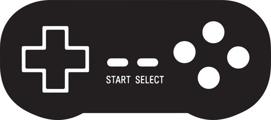 Obraz premium A bold set of gaming controller silhouettes featuring classic, modern, and retro gamepad shapes