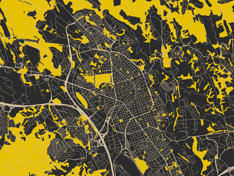 Modern flat map of Sabadell, Spain
