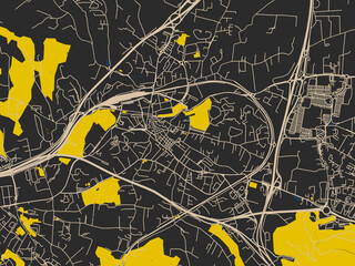Aubagne, France – minimalist flat city map