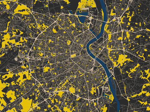 Modern flat map of Bordeaux, France